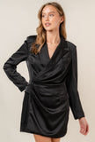 Black Side Button Blazer Dress