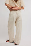 Free People Chamber Laid Back Pull on Pants Summer Sand
