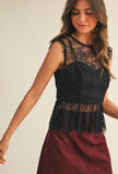 Black Lace w/Corset Sleeveless Top