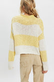 Free People Opal Rugby Stripe Sweater Lemon Combo