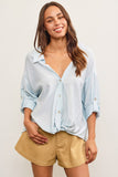 Ice Blue Knotted Top