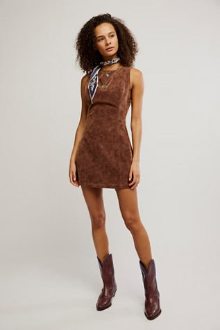 Free People Atlas Suede Mini Chicory Coffee