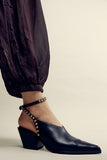 Free People Tell Me About It Studded Black Leather