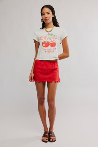 Free People Eyes On You Skort High Risk Red