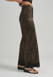 Chocolate Leopard Suede Pants