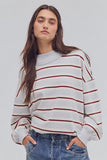 Free People Palm Spring Striped Washed Blue Combo