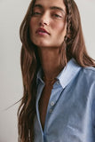Free People Benny Slim Oxford Blue Combo