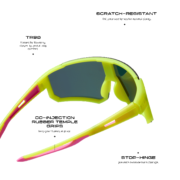 Diff Heat Neon Yellow Pink Rush Mirror Polarized Sunglasses