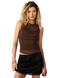 Steve Madden Roman Knit Top Walnut