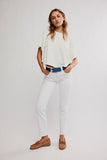 Free People Oracle Low Rise Slim Straight Optic White