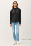 Black Silky Collared Shirt