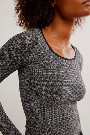 Free People Love Letter LS Black