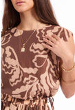 Oak Beige Rustic Charm Tie Top