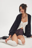 Free People Cool of the Night Cardi Black
