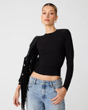 Steve Madden Seline Knit Top Black