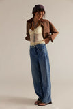 Free People Truro Baggy Puddle Jean Water Stoned Blue