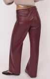Burgundy Faux Leather Pants
