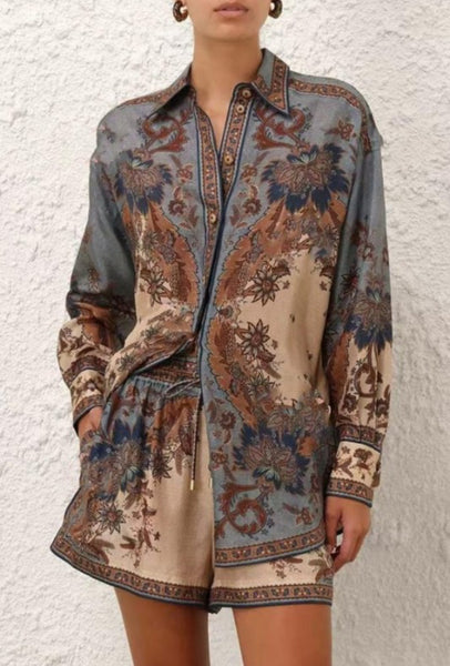 Multi Printed Long Sleeve Shirt