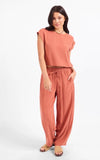 Mahogany/White Stripe Pants