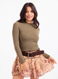 Olive Crewneck Top