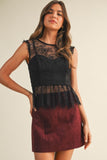 Black Lace w/Corset Sleeveless Top