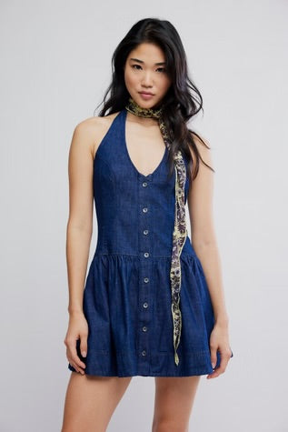 Free People Clean Break Denim Mini Night Wash