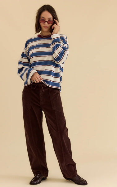 DAZE Villa Pant Drawstring Barrel Pant Chocolate