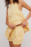 Free People Cassius Denim Set Appricot Gelato