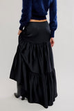 Free People Juliette Satin Maxi Black