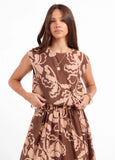 Oak Beige Rustic Charm Tie Top