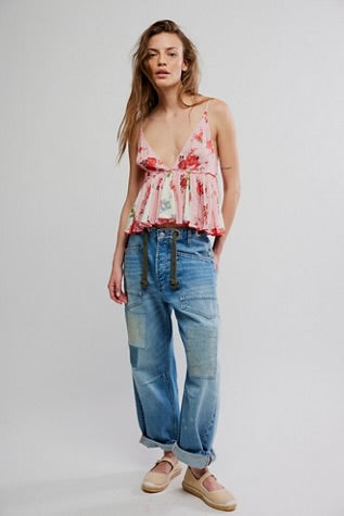 Free People Tillie Top Pink Combo