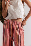 Free People Days End Solar Linen Stripe Soft Coral Combo