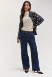 Cream Long Sleeve Mock Neck Top