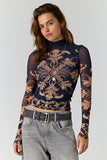 Free People Jessa Long Sleeve Navy Combo