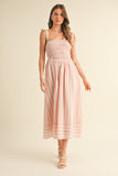 Pink Stripe Midi Dress