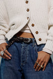 Free People Sol Stud Belt Black