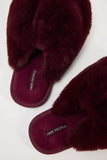 Free People Snowball Slipper Cabernet Faux Fur