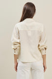 Cream Textured Button Down Shirt