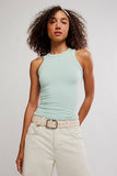 Free People So Soft Seamless Modal Tank Cameo Green