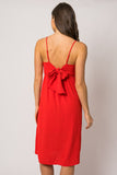 Tomato Back Tie Midi Dress