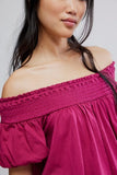 Free People Mabel Knit Top Solid Sangria