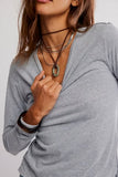 Free People Nova Tee LS Greyhound