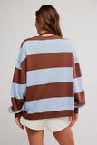 Free People Classic Stripe Crew Wide Periwinkle Combo