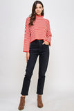 Red Stripe Knit Sweater