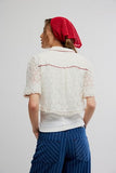 Free People Mannie Lace Button Down Whisper White