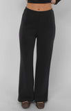 Black Knit Wide Leg Pant