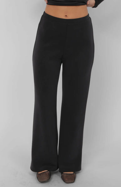 Black Knit Wide Leg Pant