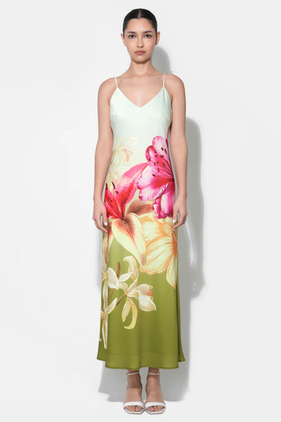 Lime Multi Maxi Slip Dress