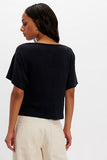 Free People Waterfall Cowl Top Black