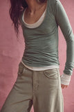 Free People Haven Mr Baggy Wide Leg Jean Seagrass